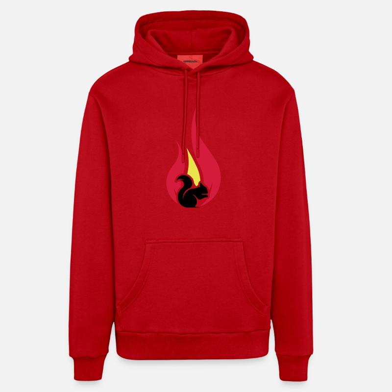 écureuil d'été - Sweat à capuche bio décontracté fabriqué en UE - rouge