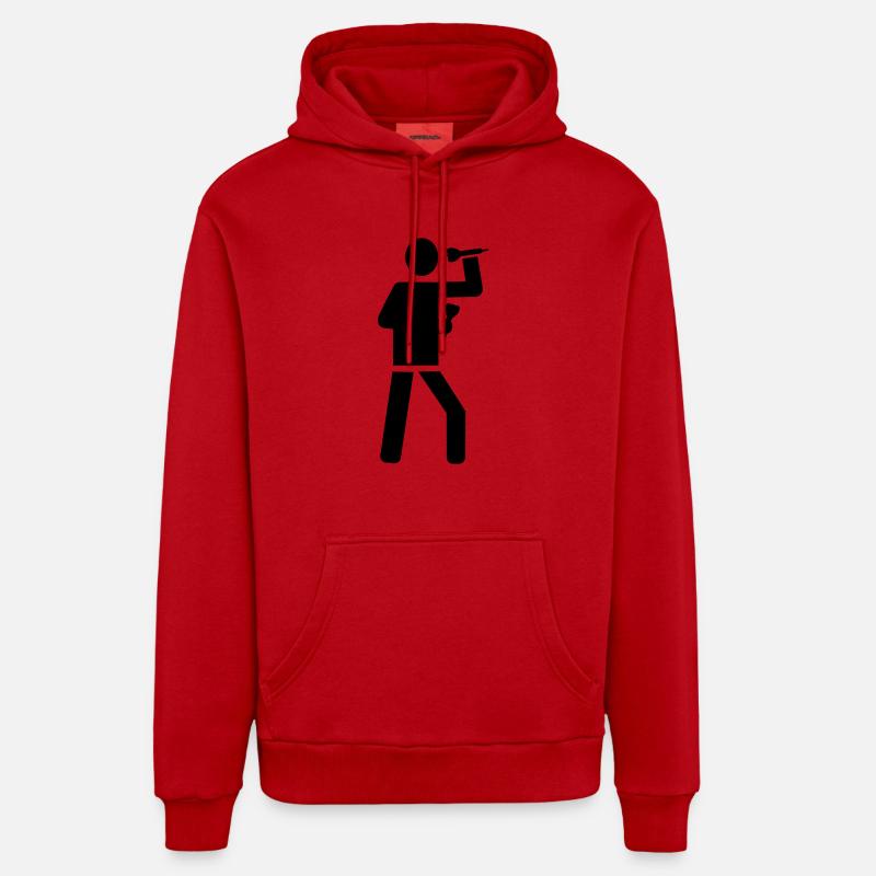 Jeu de fléchettes - Sweat à capuche bio décontracté fabriqué en UE - rouge