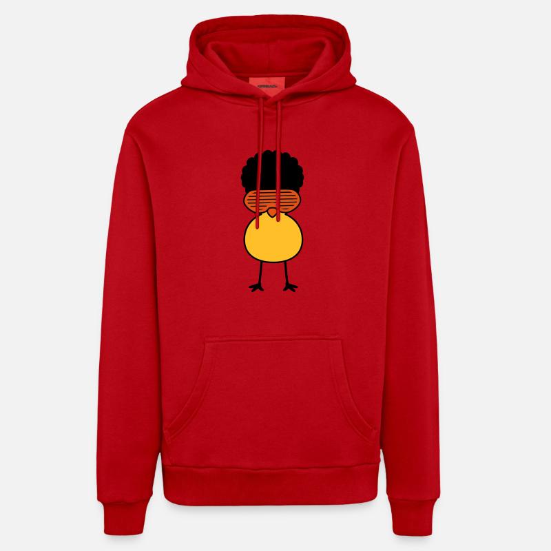 Funky Chick - Sweat à capuche bio décontracté fabriqué en UE - rouge