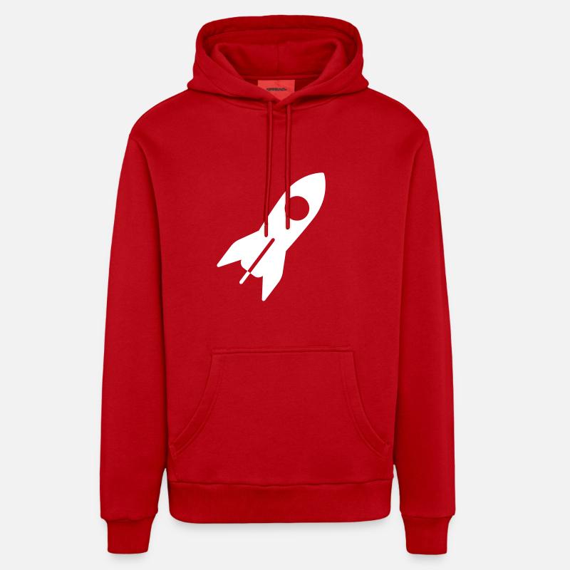 Astronaute cosmonaute fusée spatiale - Sweat à capuche bio décontracté fabriqué en UE - rouge