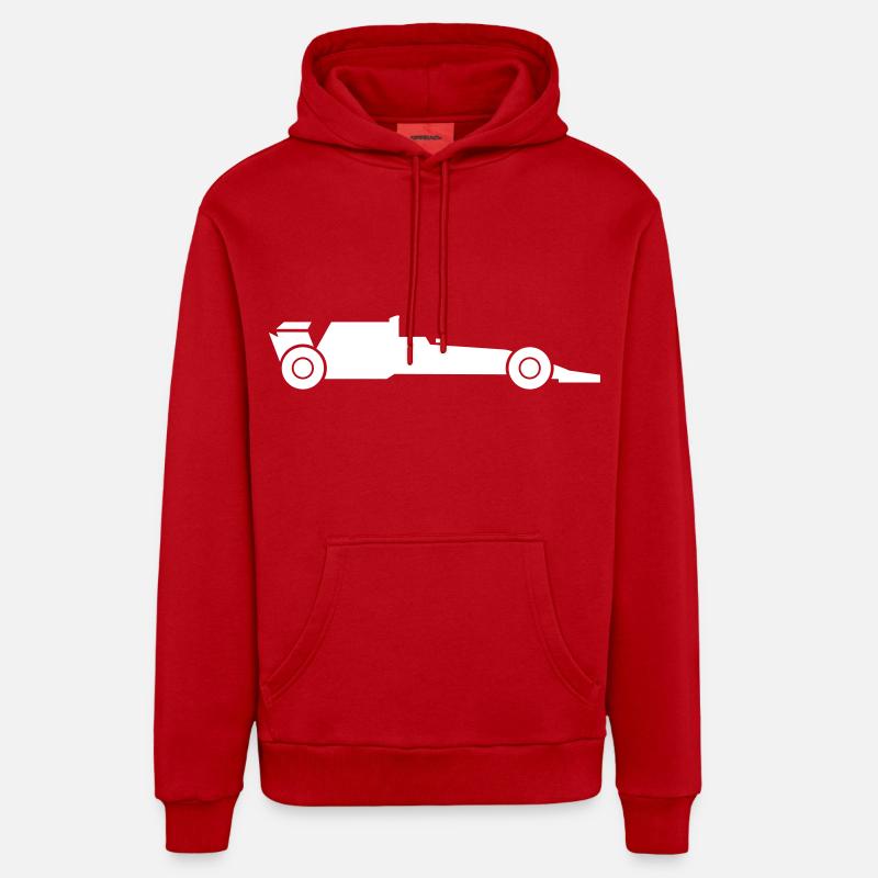 Voiture de course - Sweat à capuche bio décontracté fabriqué en UE - rouge