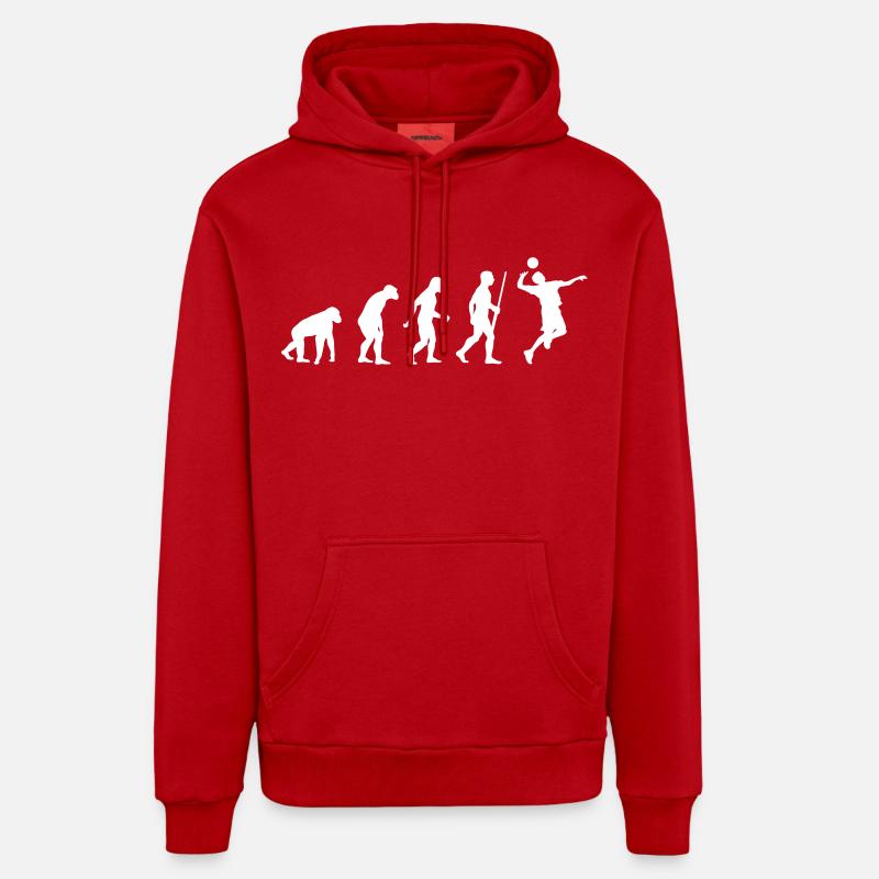 Volleyballer Evolution - Sweat à capuche bio décontracté fabriqué en UE - rouge