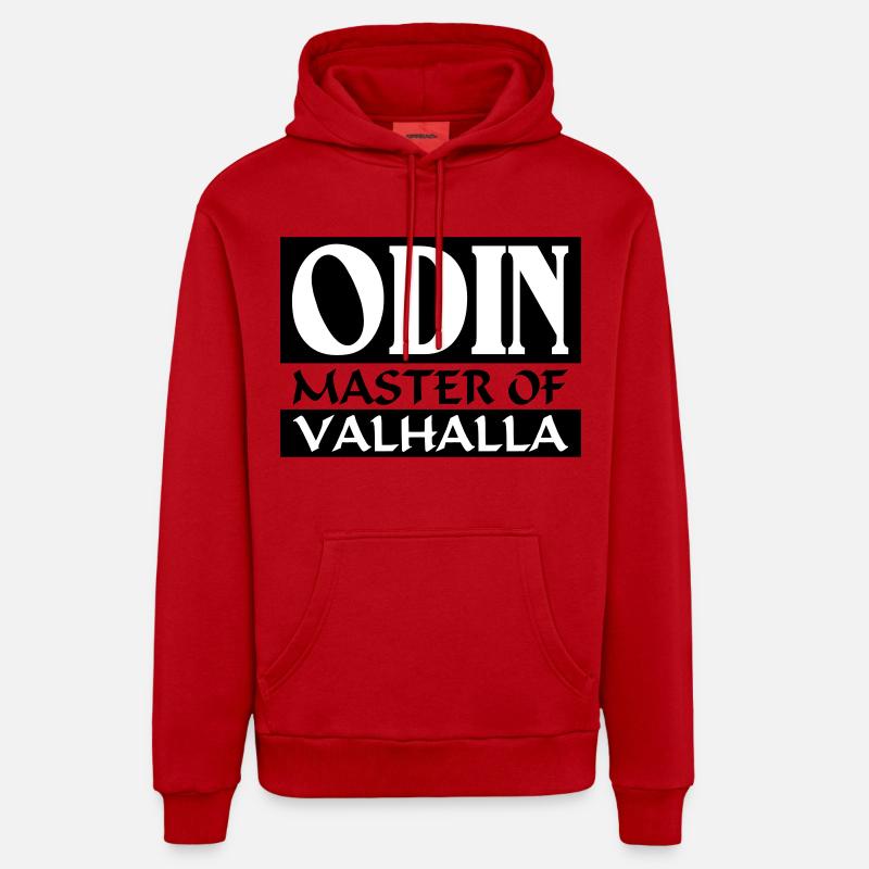 Odin _-_ Master_Of_Valhalla - Sweat à capuche bio décontracté fabriqué en UE - rouge