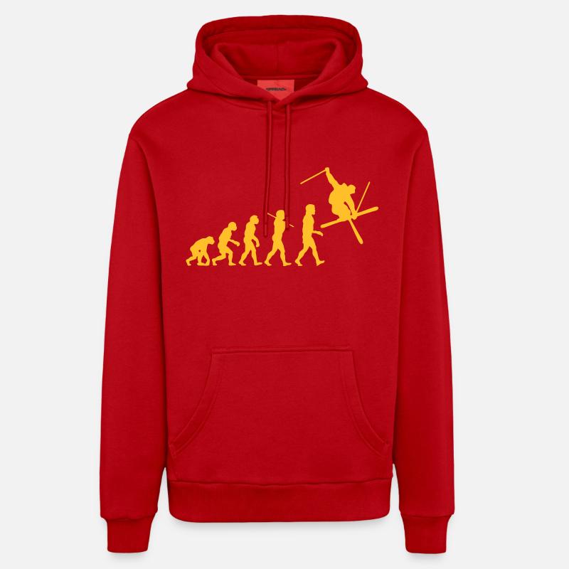 Ski Evolution - Sweat à capuche bio décontracté fabriqué en UE - rouge