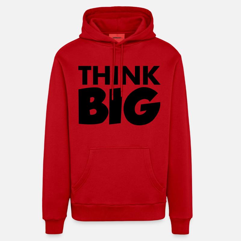 Think Big - Sweat à capuche bio décontracté fabriqué en UE - rouge