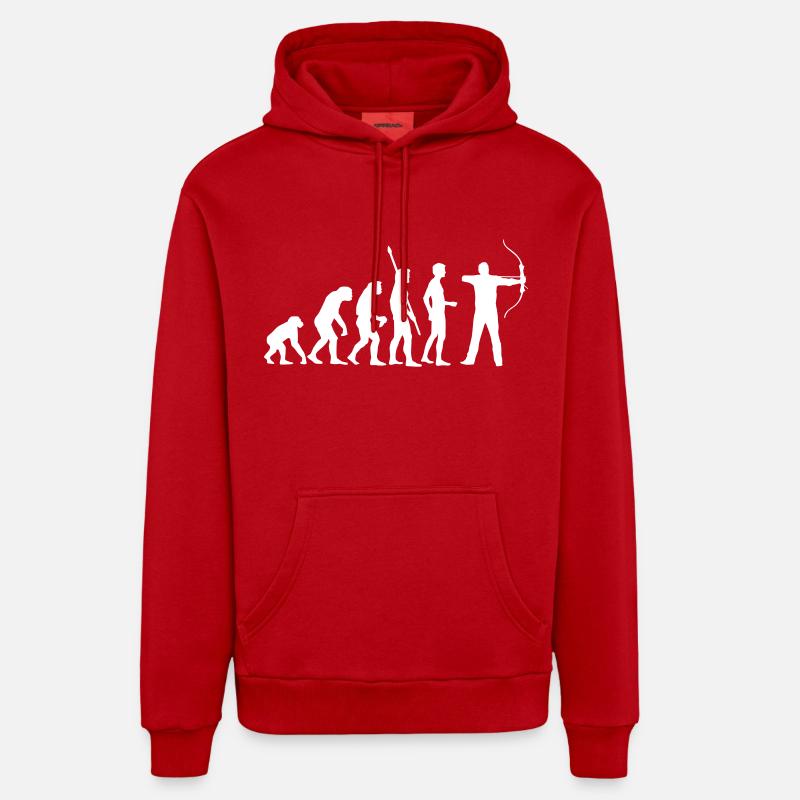 evolution_bogenschiessen - Sweat à capuche bio décontracté fabriqué en UE - rouge