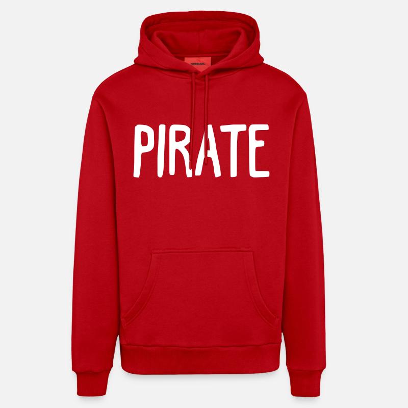 PIRATE - Sweat à capuche bio décontracté fabriqué en UE - rouge