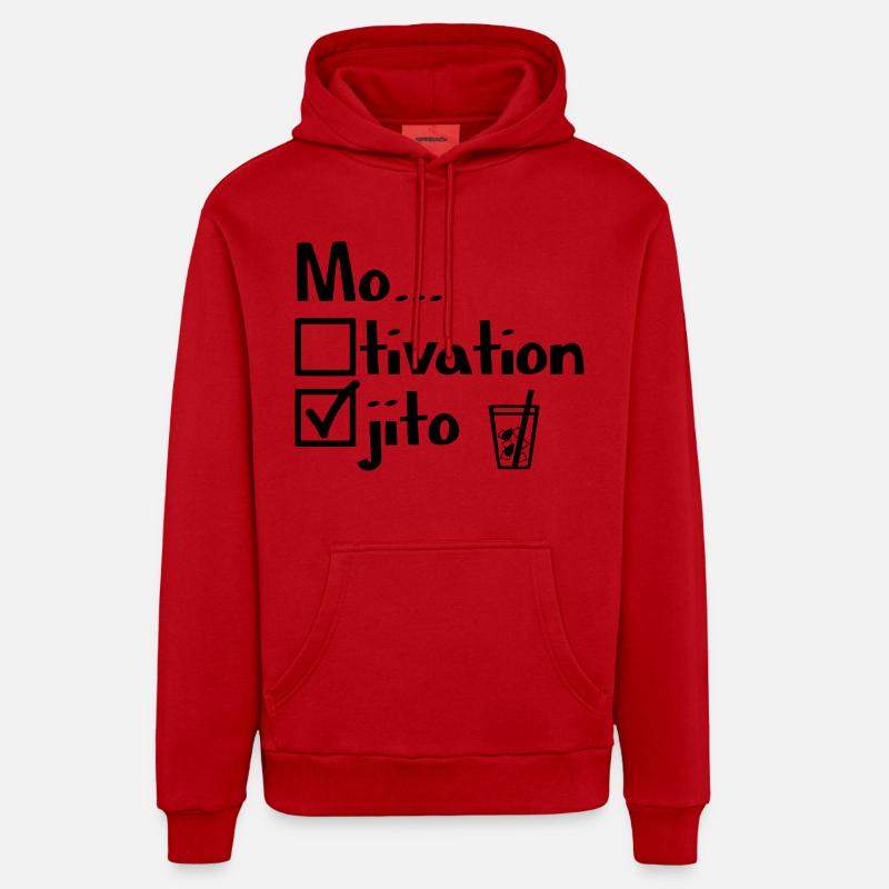 Motivation oder Mojito? - Organic Relaxed Hoodie Made in EU - Rot