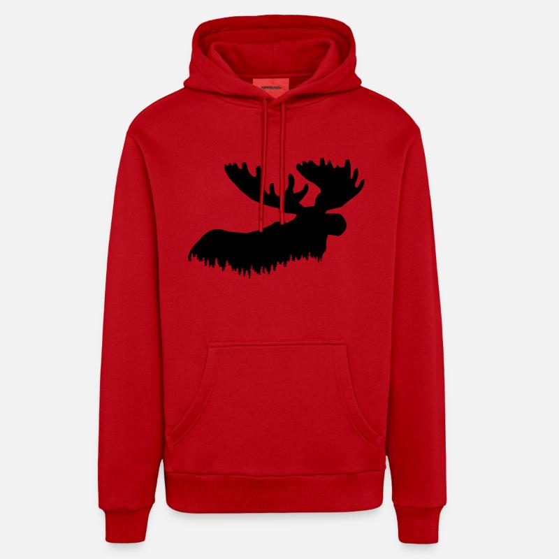 élan - Sweat à capuche bio décontracté fabriqué en UE - rouge