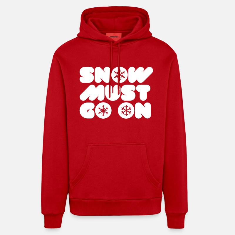 SNOW MUST GO ON - Sweat à capuche bio décontracté fabriqué en UE - rouge