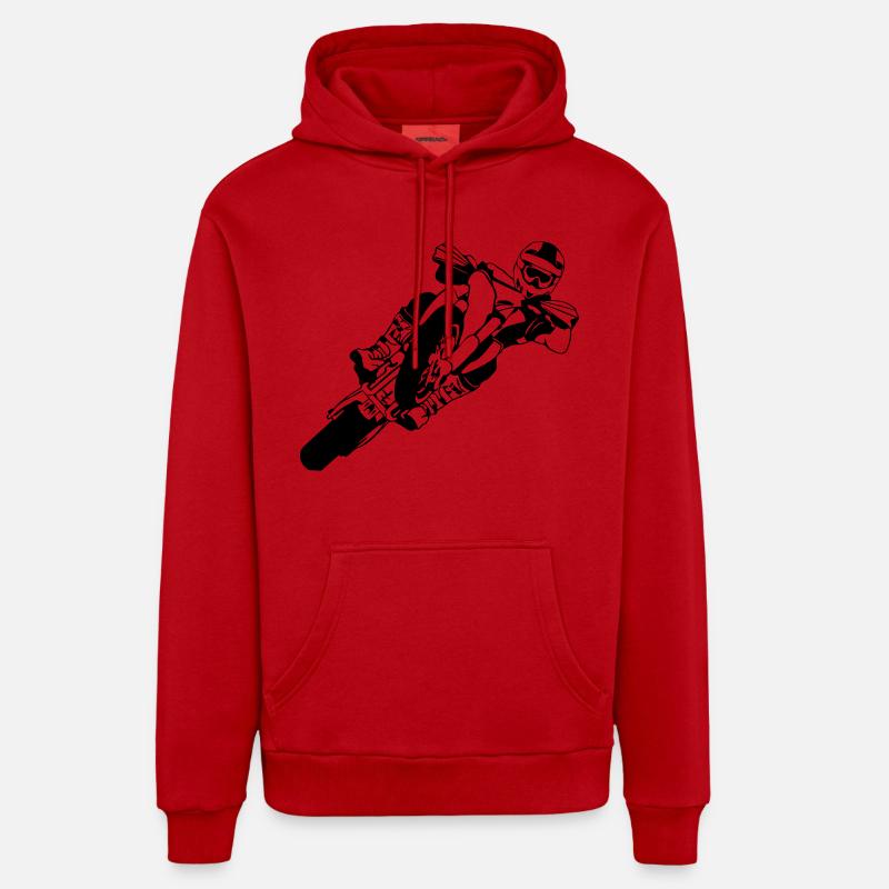 Supermoto Racing - Supermotard - Sweat à capuche bio décontracté fabriqué en UE - rouge