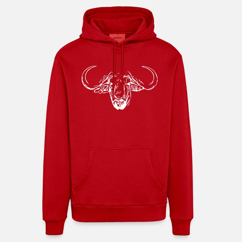 Buffles d’eau tête - Sweat à capuche bio décontracté fabriqué en UE - rouge