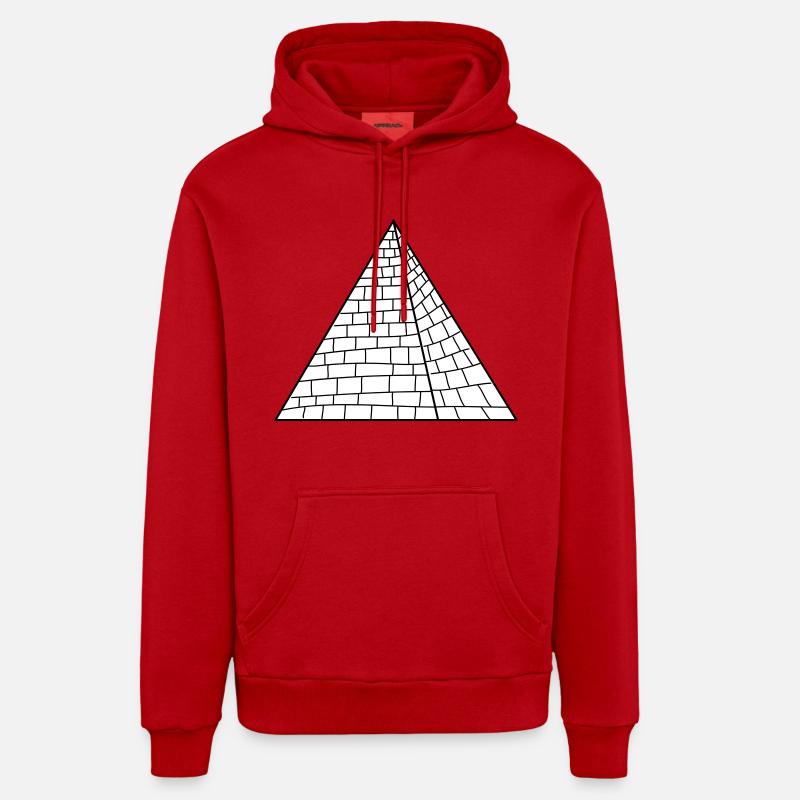 Pyramide - Sweat à capuche bio décontracté fabriqué en UE - rouge