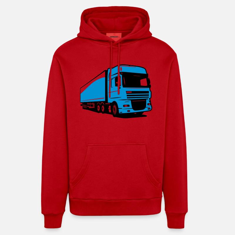 Robot de camion camion - Sweat à capuche bio décontracté fabriqué en UE - rouge