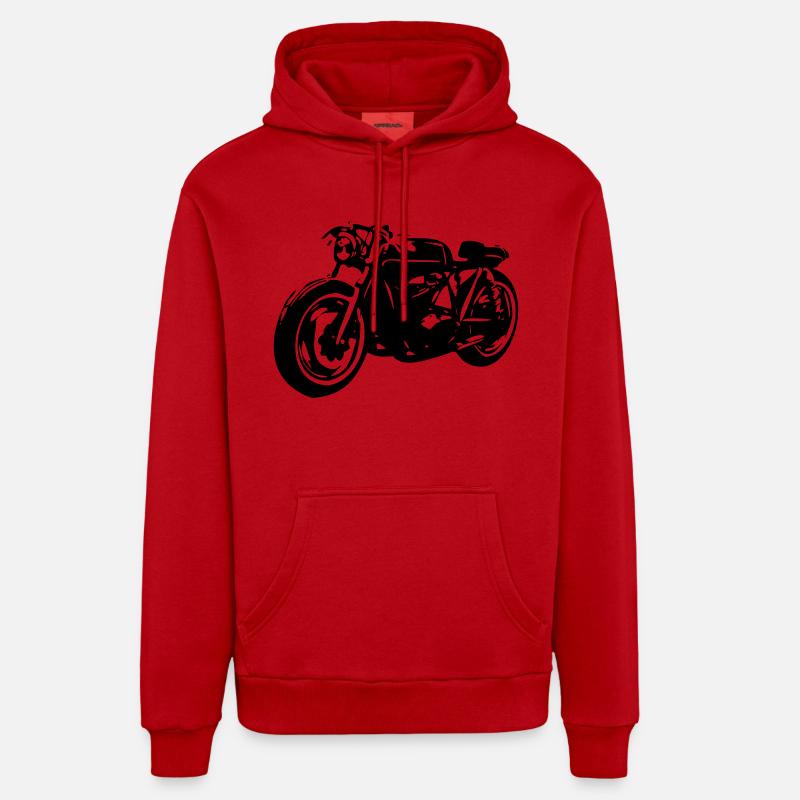 cafe racer - Sweat à capuche bio décontracté fabriqué en UE - rouge