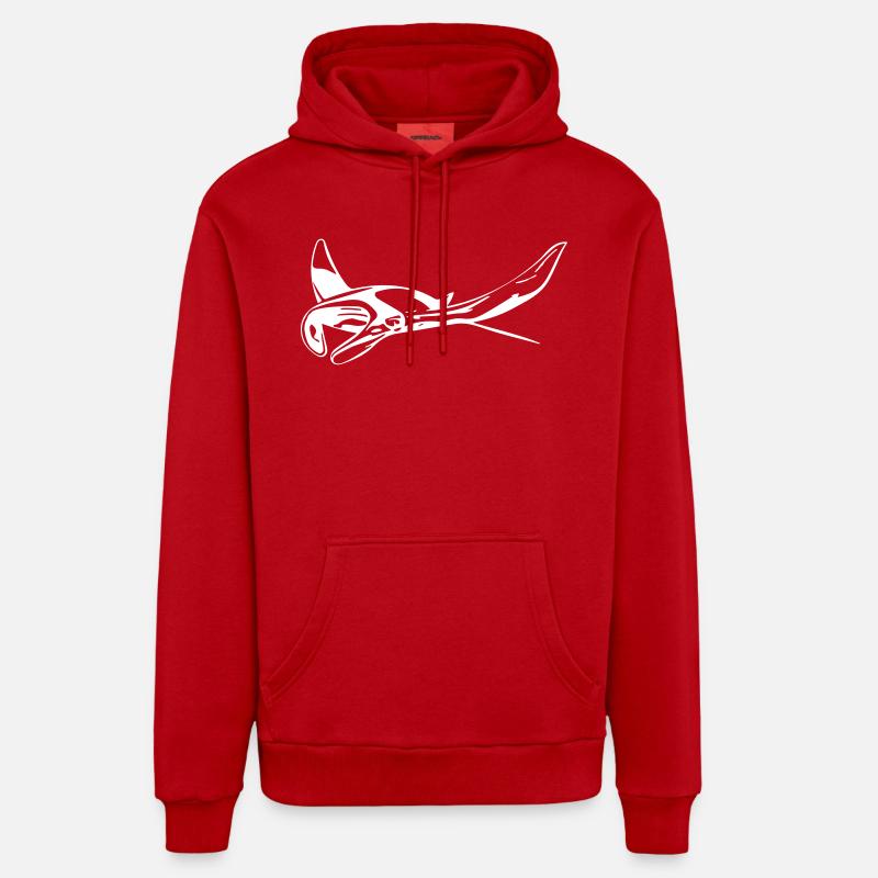 Manta Rochen - Sweat à capuche bio décontracté fabriqué en UE - rouge