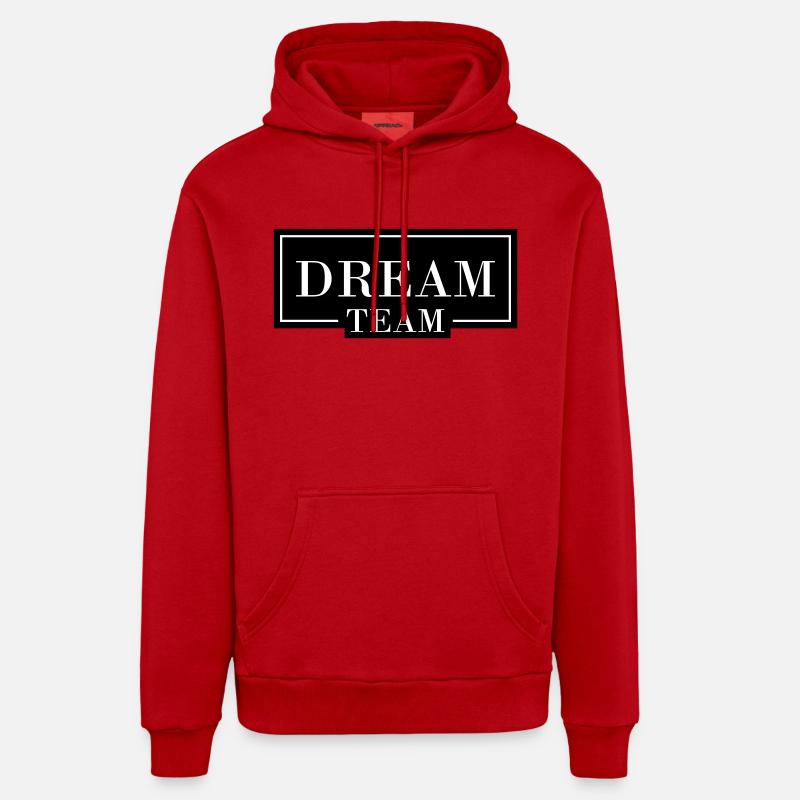 Équipe de rêve - Sweat à capuche bio décontracté fabriqué en UE - rouge