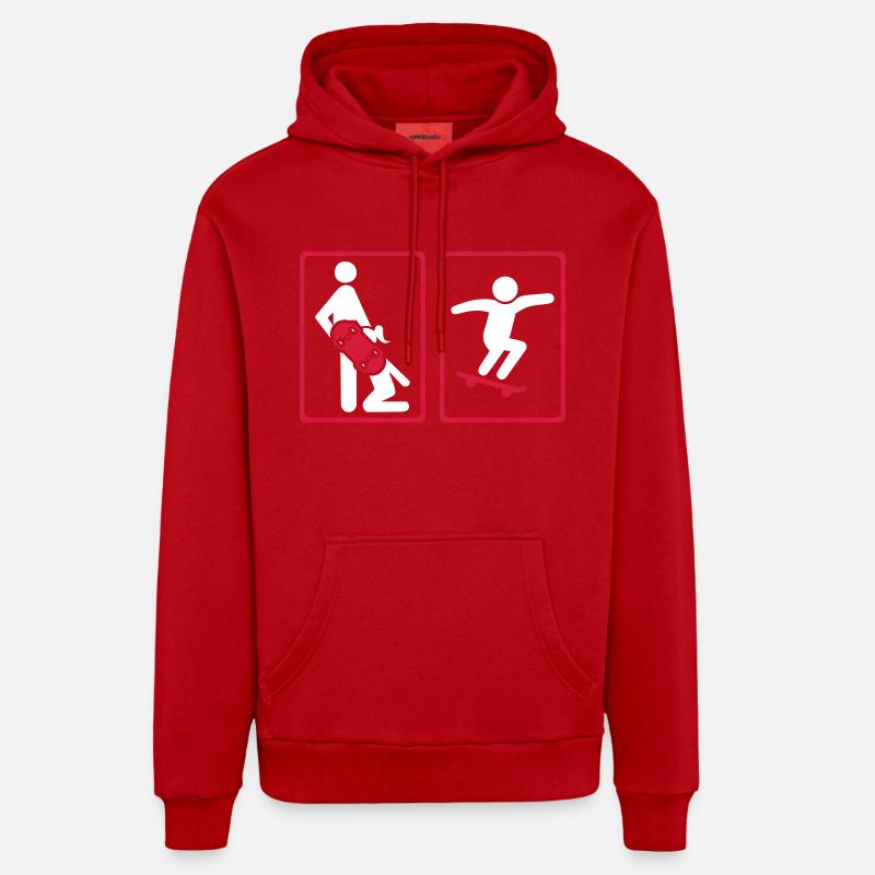 skateboard - Sweat à capuche bio décontracté fabriqué en UE - rouge