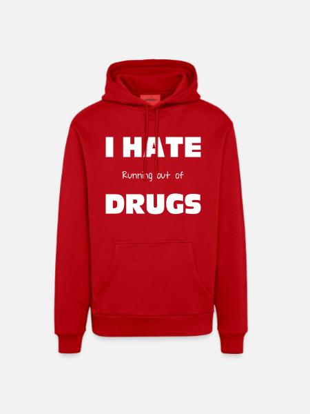 Drugs - Organic Relaxed Hoodie Made in EU - red