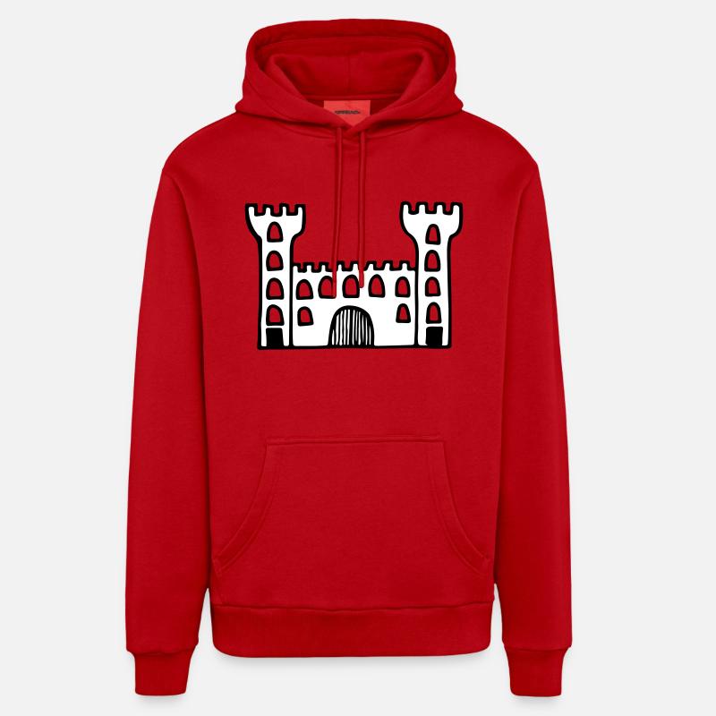 castle - Sweat à capuche bio décontracté fabriqué en UE - rouge