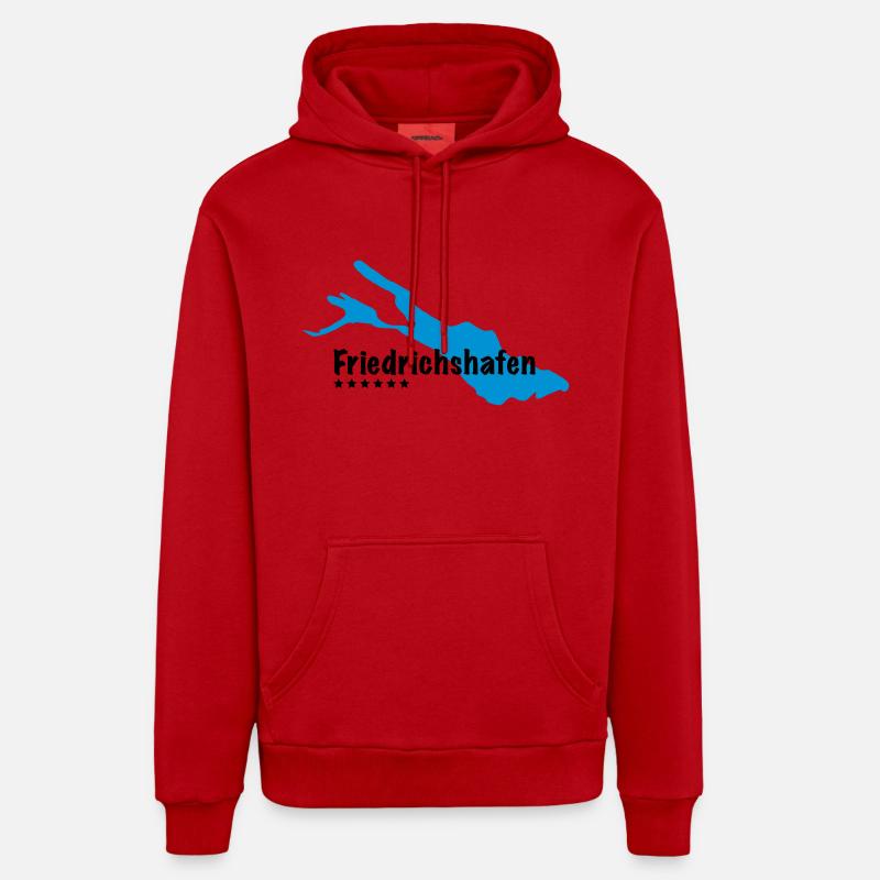 Friedrichshafen Bodensee - Sweat à capuche bio décontracté fabriqué en UE - rouge