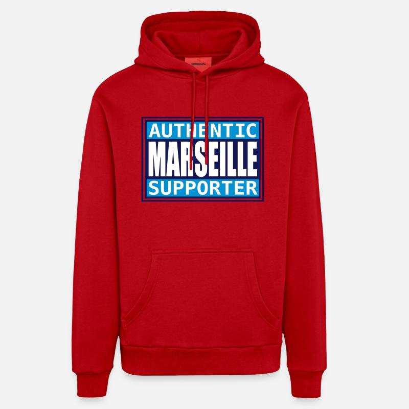 Authentic Marseille supporter - Sweat à capuche bio décontracté fabriqué en UE - rouge