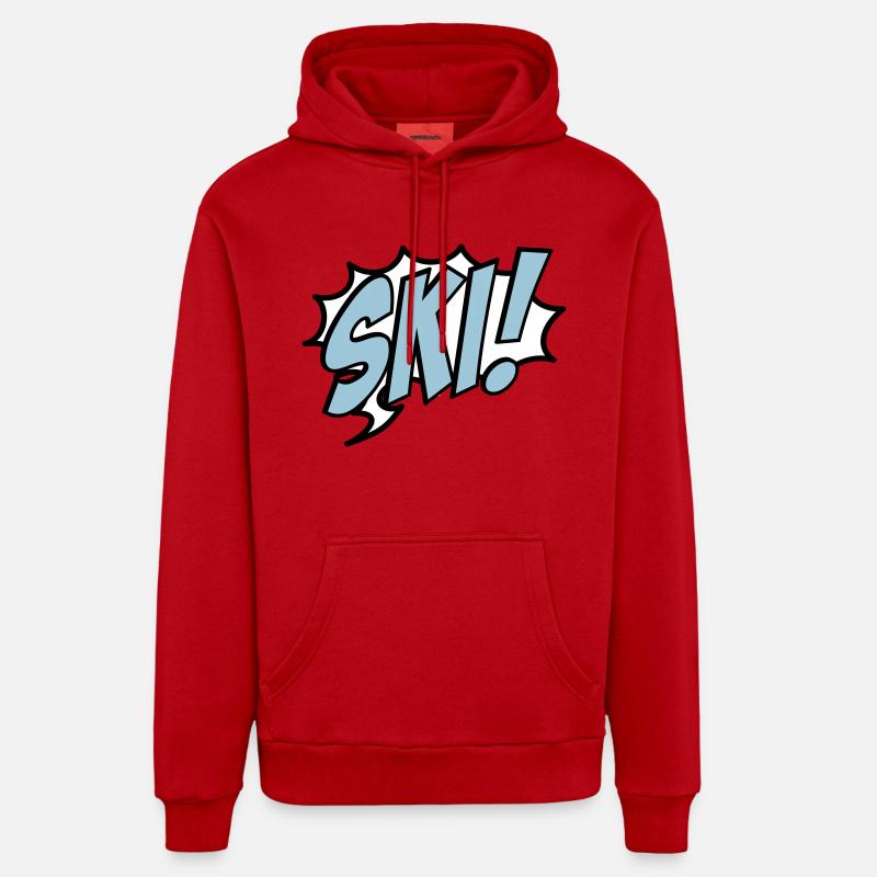 Ski - Sweat à capuche bio décontracté fabriqué en UE - rouge
