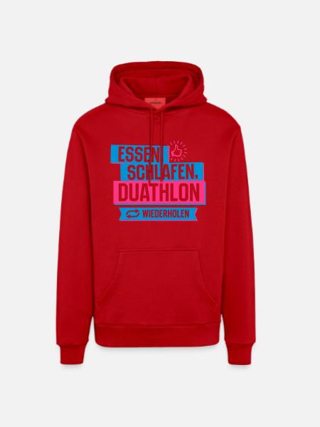 Hobby Duathlon - Organic Relaxed Hoodie Made in EU - Rot