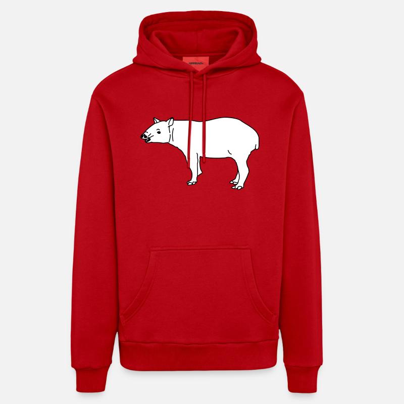 Tapir - Sweat à capuche bio décontracté fabriqué en UE - rouge
