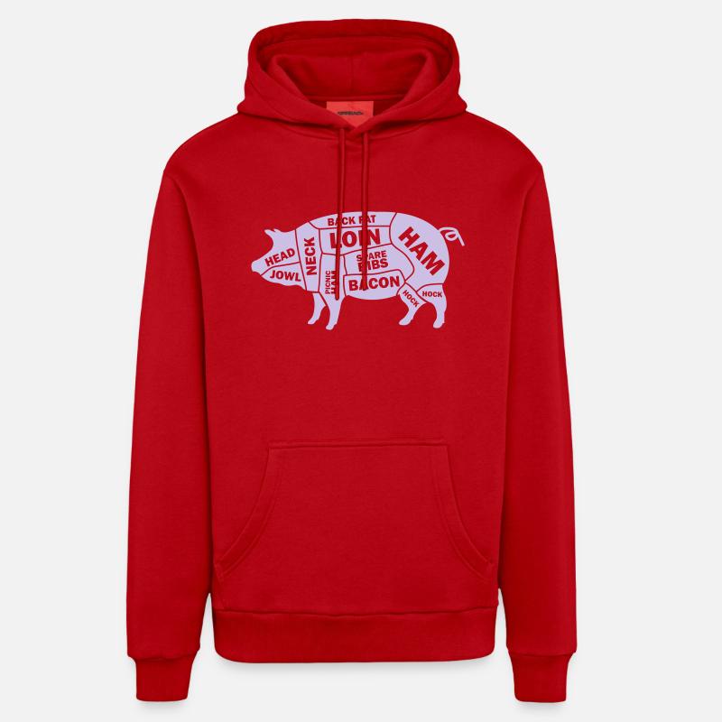 Cochon Schwein - Sweat à capuche bio décontracté fabriqué en UE - rouge