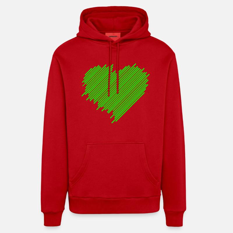 Herz - Organic Relaxed Hoodie Made in EU - Rot