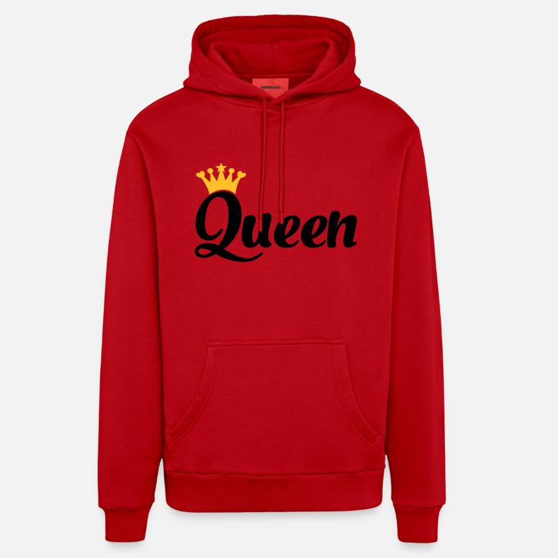 queen - Sweat à capuche bio décontracté fabriqué en UE - rouge