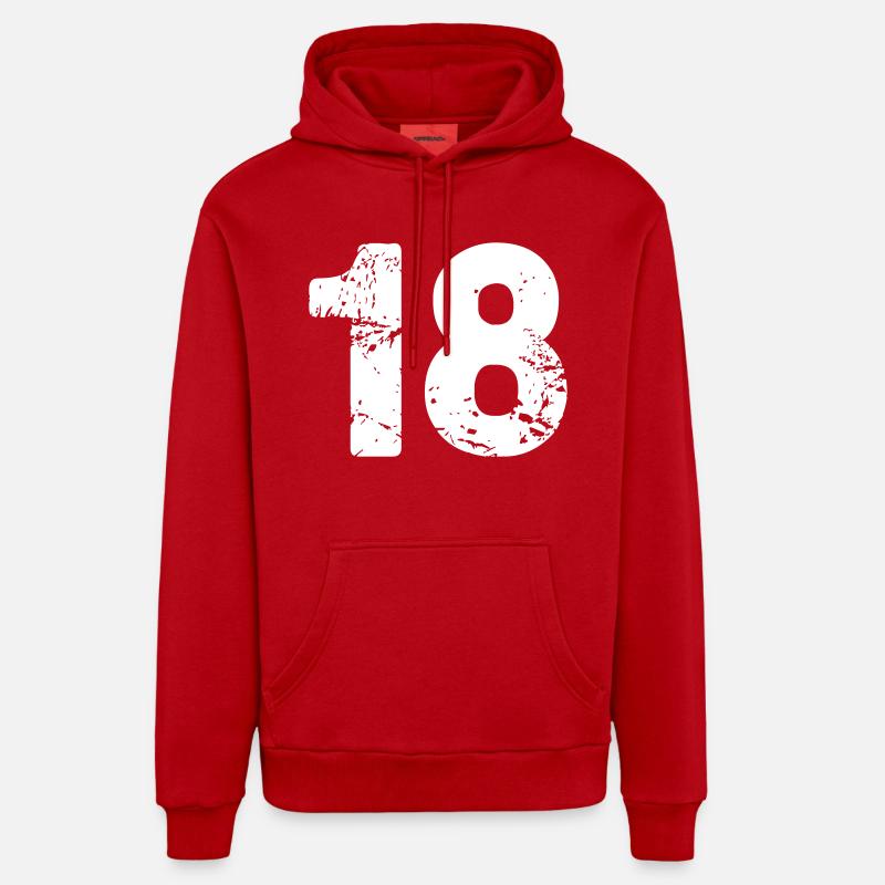 18 - Sweat à capuche bio décontracté fabriqué en UE - rouge