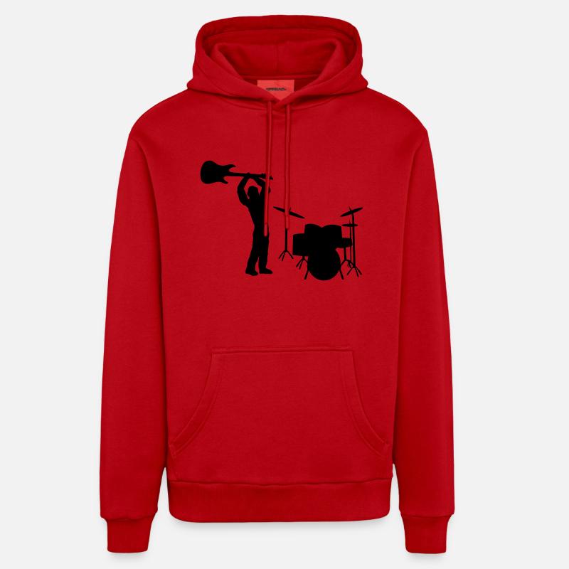rocker - Sweat à capuche bio décontracté fabriqué en UE - rouge