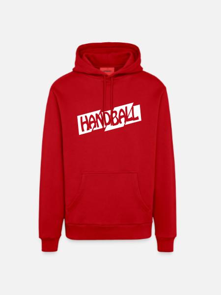 Handball - Sweat à capuche bio décontracté fabriqué en UE - rouge