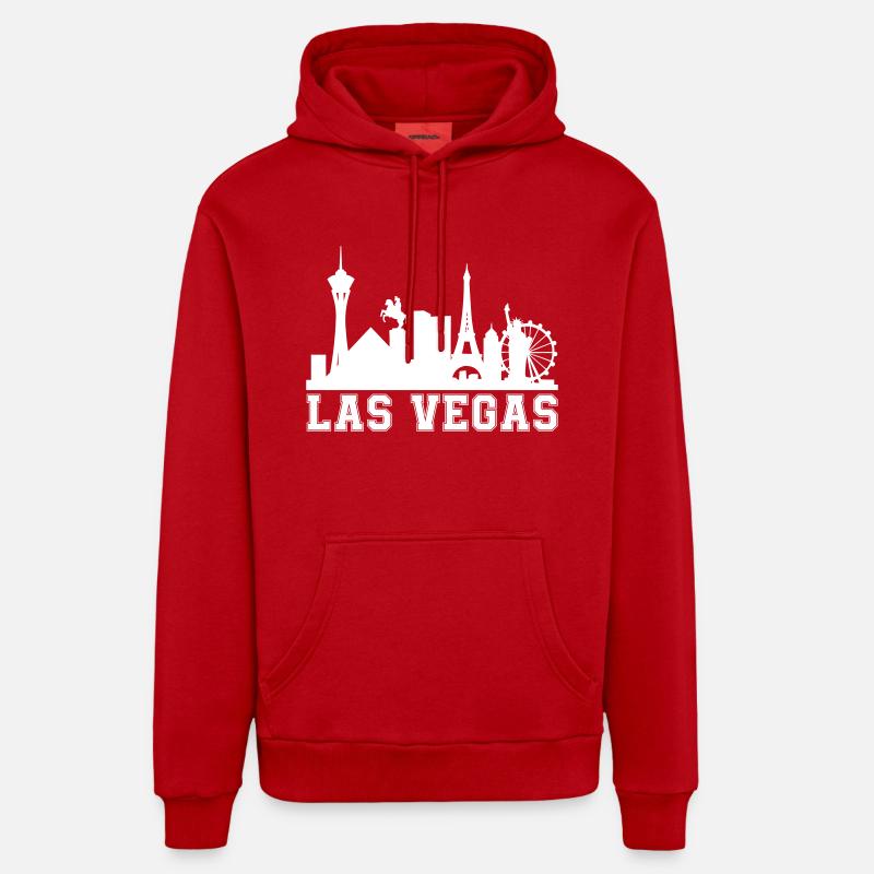 Horizon de Vegas - Sweat à capuche bio décontracté fabriqué en UE - rouge