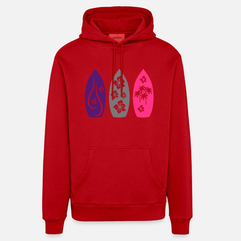 planche de surf - Sweat à capuche bio décontracté fabriqué en UE - rouge