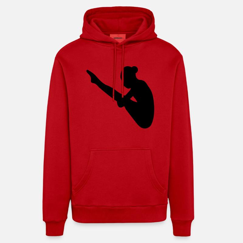 Saut de tour - Sweat à capuche bio décontracté fabriqué en UE - rouge