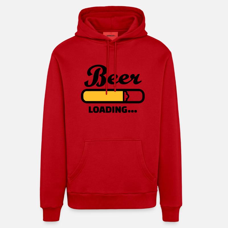 Beer Loading - Sweat à capuche bio décontracté fabriqué en UE - rouge