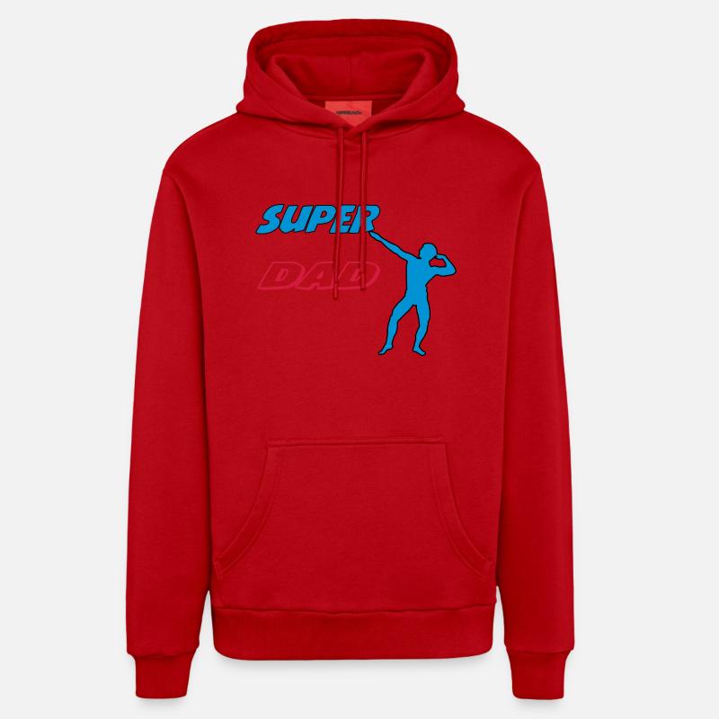 SUPER DAD - Sweat à capuche bio décontracté fabriqué en UE - rouge