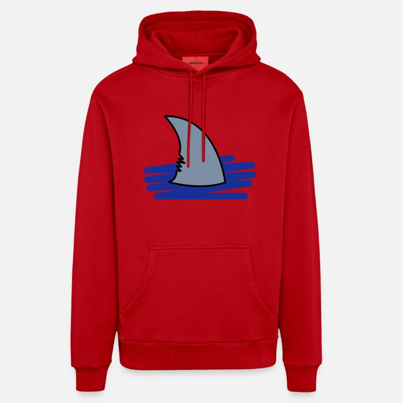 Shark / aileron de requin - Sweat à capuche bio décontracté fabriqué en UE - rouge