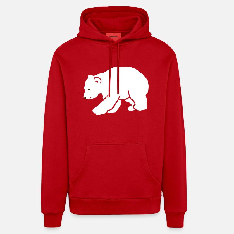 L'ours polaire Knut Polar - Sweat à capuche bio décontracté fabriqué en UE - rouge