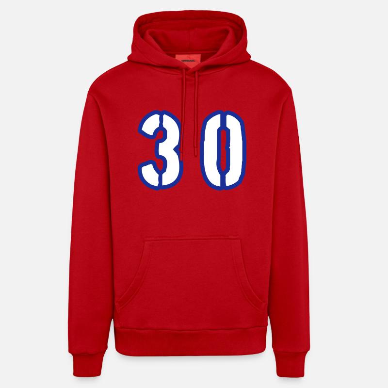 Symbole de 30 chiffres - Sweat à capuche bio décontracté fabriqué en UE - rouge