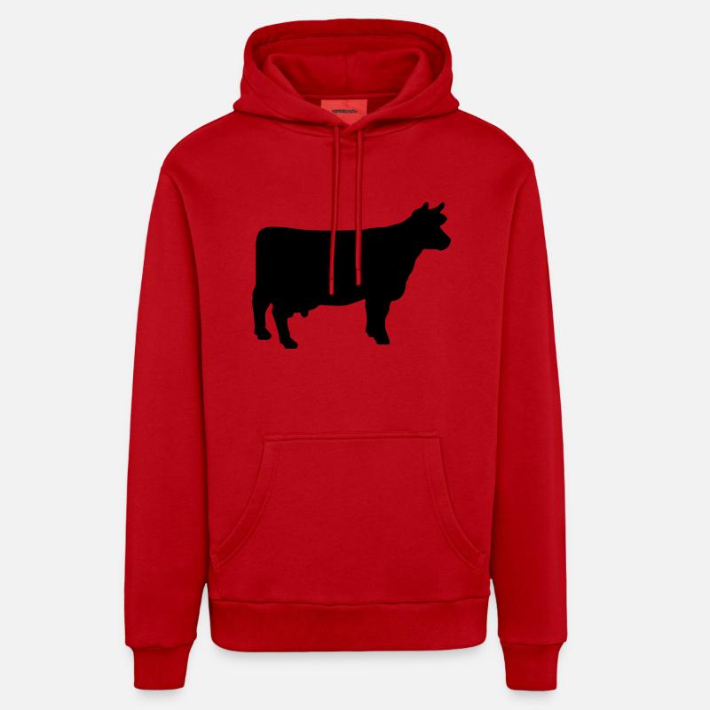 cow - Organic Relaxed Hoodie Made in EU - red