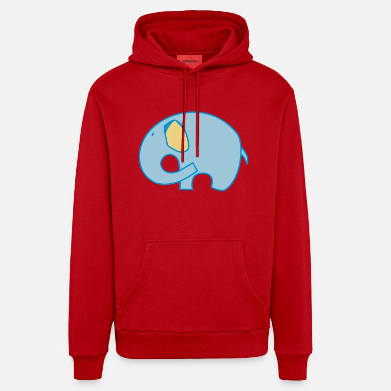 Logo chevalière Elephant - Sweat à capuche bio décontracté fabriqué en UE - rouge