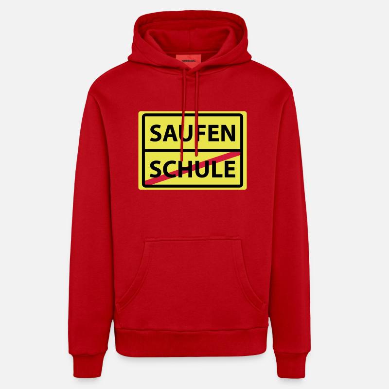 schule saufen - Organic Relaxed Hoodie Made in EU - Rot