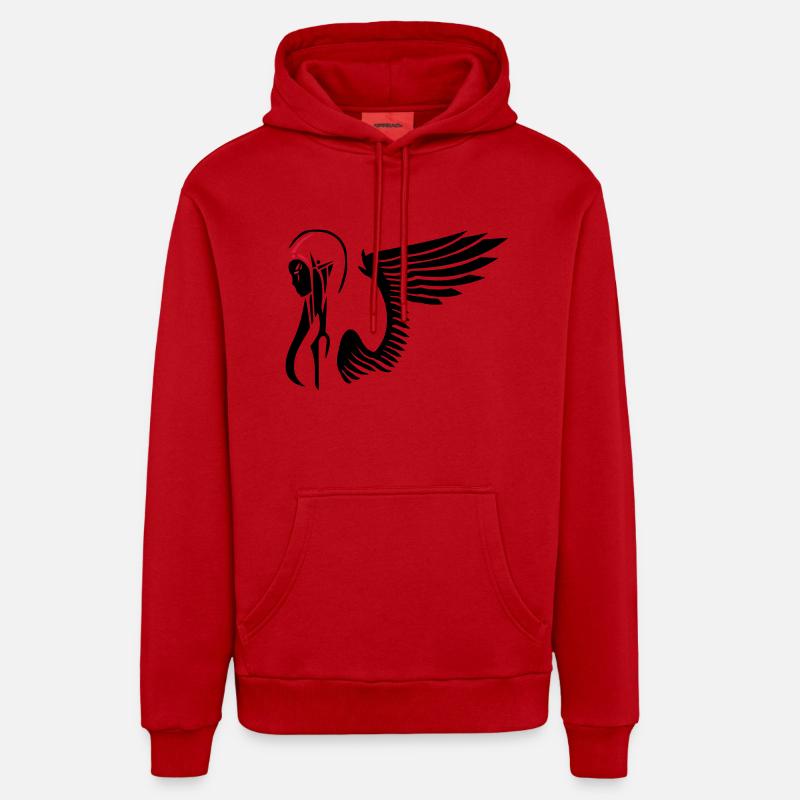 angel02 - Sweat à capuche bio décontracté fabriqué en UE - rouge