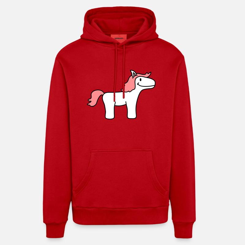 Pony - Sweat à capuche bio décontracté fabriqué en UE - rouge