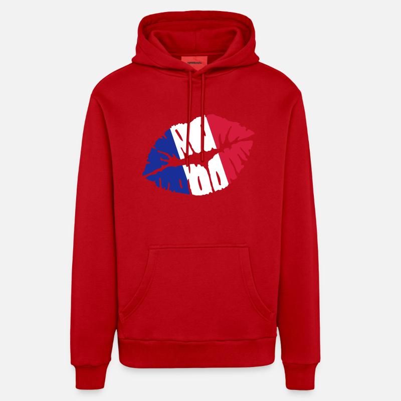 Frankreich - Organic Relaxed Hoodie Made in EU - Rot