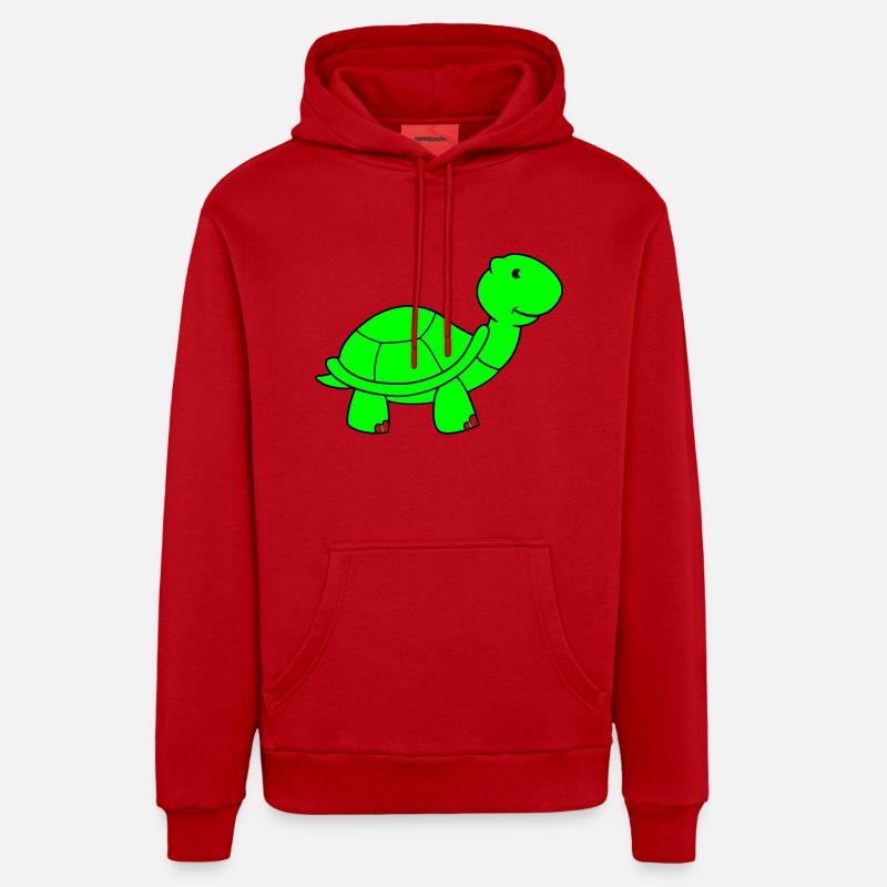 tortue - Sweat à capuche bio décontracté fabriqué en UE - rouge